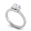 Jewelove™ Rings J VS / Women's Band only 0.50cts Halo Solitaire Diamond Shank Platinum Ring for Women