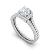 Jewelove™ Rings J VS / Women's Band only 0.50cts Halo Solitaire Halo Diamond Split Shank Platinum Ring JL PT WB573E