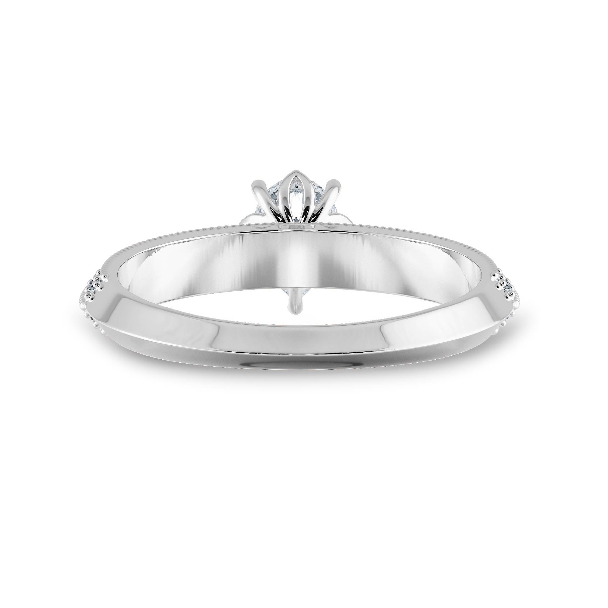 Jewelove™ Rings I VS / Women's Band only 0.50cts Pear Cut Solitaire Diamond Split Shank Platinum Ring JL PT 1191-A
