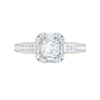 Jewelove™ Rings I VS / Women's Band only 0.50cts Princess Cut Solitaire Halo Diamond Split Shank Platinum Ring JL PT WB5509E