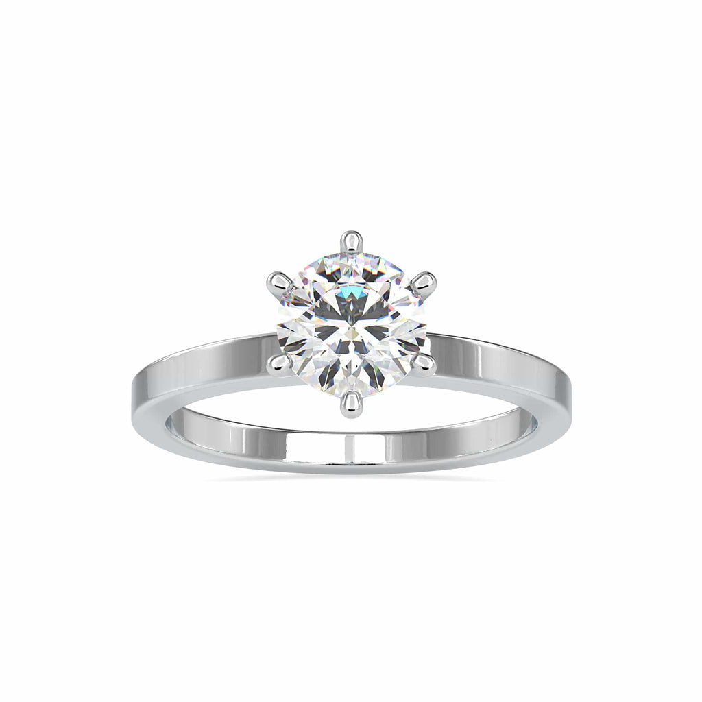 Jewelove™ Rings VS J / Women's Band only 0.50cts. Solitaire 6 Prong Platinum Engagement Ring JL PT 0020
