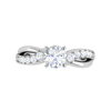 Jewelove™ Rings J VS / Women's Band only 0.50cts Solitaire Diamond Twisted Shank Platinum Ring JL PT WB5797E