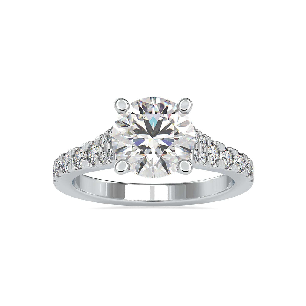 Jewelove™ Rings Women's Band only / VS J 0.50cts. Solitaire Platinum Diamond Shank Engagement Ring JL PT 0100-A