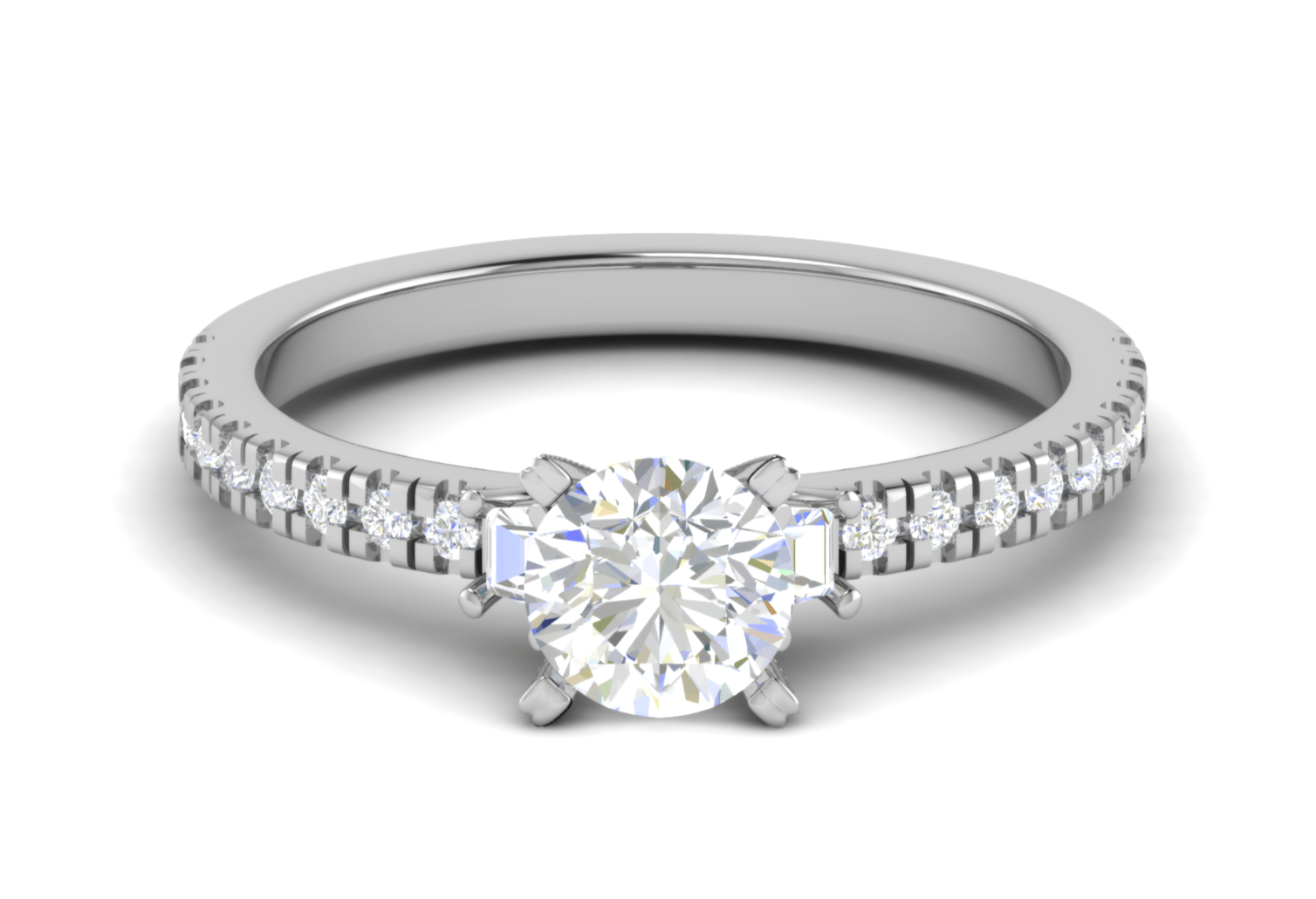 Jewelove™ Rings J VS / Women's Band only 0.50cts Solitaire Platinum Diamond Shank Ring JL PT R3 RD 153