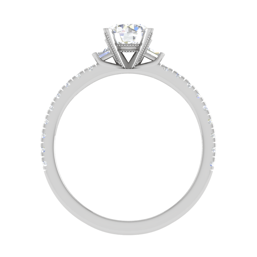 Jewelove™ Rings J VS / Women's Band only 0.50cts Solitaire Platinum Diamond Shank Ring JL PT R3 RD 153