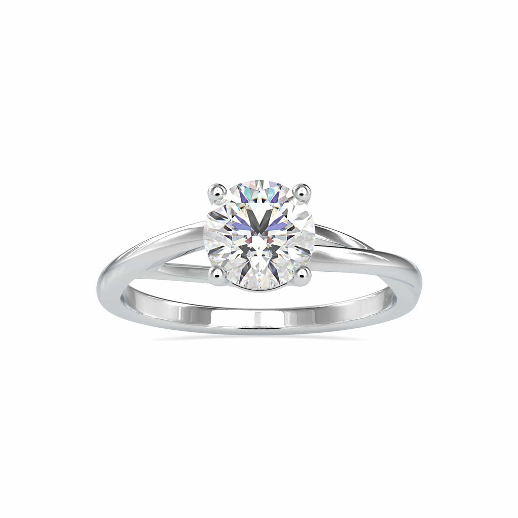 Jewelove™ Rings VS J / Women's Band only 0.50cts. Solitaire Platinum Shank Engagement Ring JL PT 0199