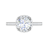 Jewelove™ Rings VS J / Women's Band only 0.50ts Solitaire Halo Diamond Shank Platinum Ring JL PT REHS1480-A