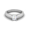 Jewelove™ Rings D IF / Women's Band only 0.70 cts Emerald Cut Solitaire Diamond 18K Gold Ring JL AU RS EM 127