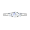 Jewelove™ Rings J VS / Women's Band only 0.70 cts Solitaire with Pear Cut Diamond Accents Platinum Ring JL PT R3 RD 104