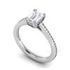 Jewelove™ Rings E VVS / Women's Band only 0.70cts Emerald Cut Solitaire Diamond Shank Platinum Ring JL PT RC EM 152