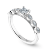 Jewelove™ Rings I VS / Women's Band only 0.70cts Princess Cut Solitaire with Marquise Diamond Accents Platinum Ring JL PT 2012-B