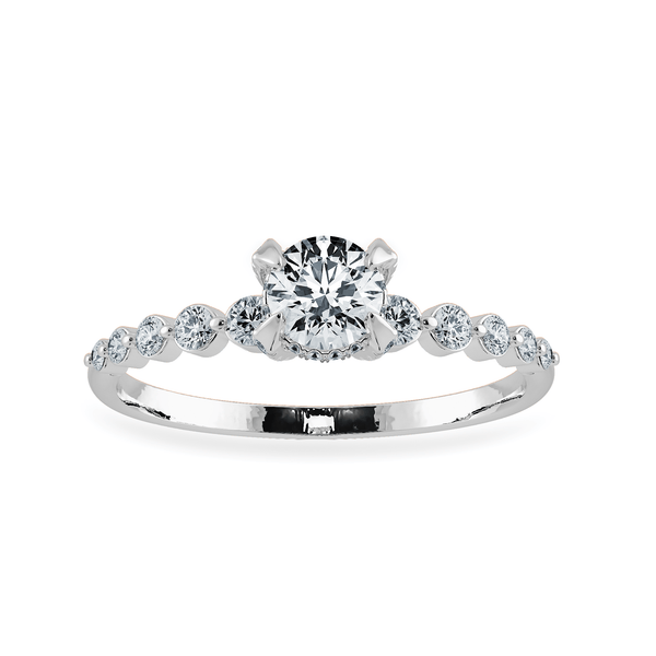 Jewelove™ Rings J VS / Women's Band only 0.70cts Solitaire Diamond Accents Platinum Ring JL PT 1202-B