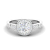 Jewelove™ Rings J VS / Women's Band only 0.70cts Solitaire Halo Diamond Shank Platinum Ring JL PT RH RD 163