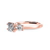 Jewelove™ Rings Women's Band only / VS I 1.00 Carat Princess Cut Solitaire Diamond Accents 18K Rose Gold Ring JL AU 1230R-C