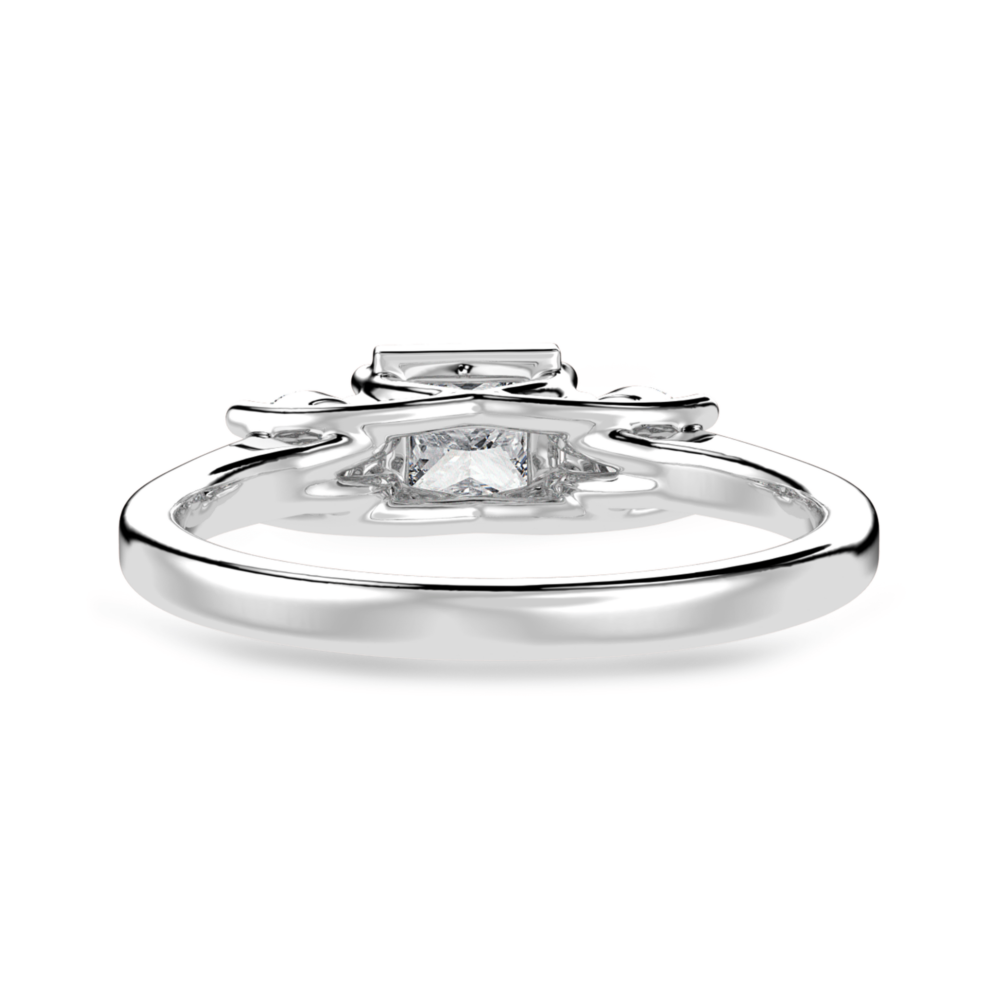 Jewelove™ Rings I VS / Women's Band only 1.00 Carat Princess Cut Solitaire Diamond Accents Platinum Ring JL PT 1230-C