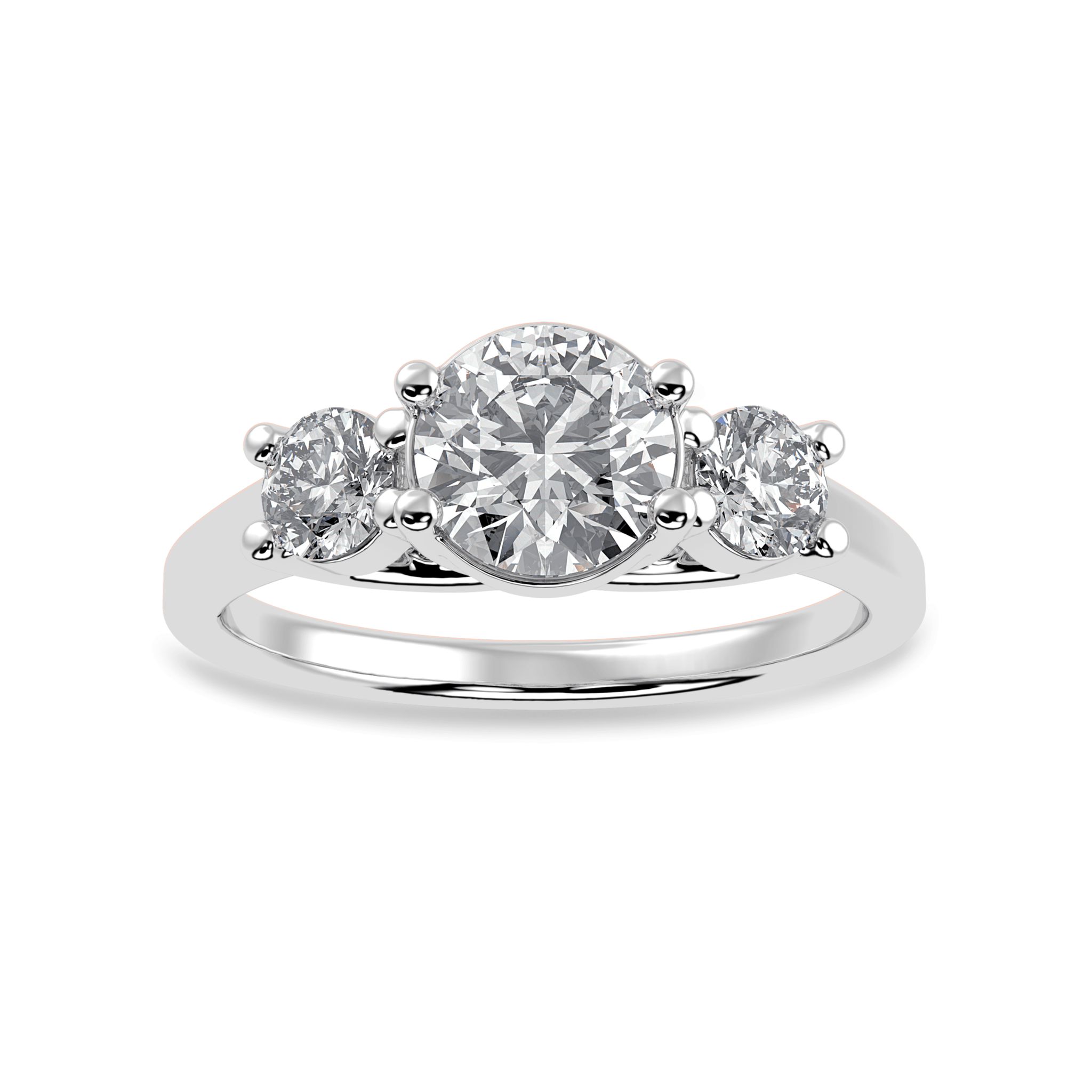 Jewelove™ Rings J VS / Women's Band only 1.00 Carat Solitaire Diamond Accents Platinum Ring JL PT 1229-C