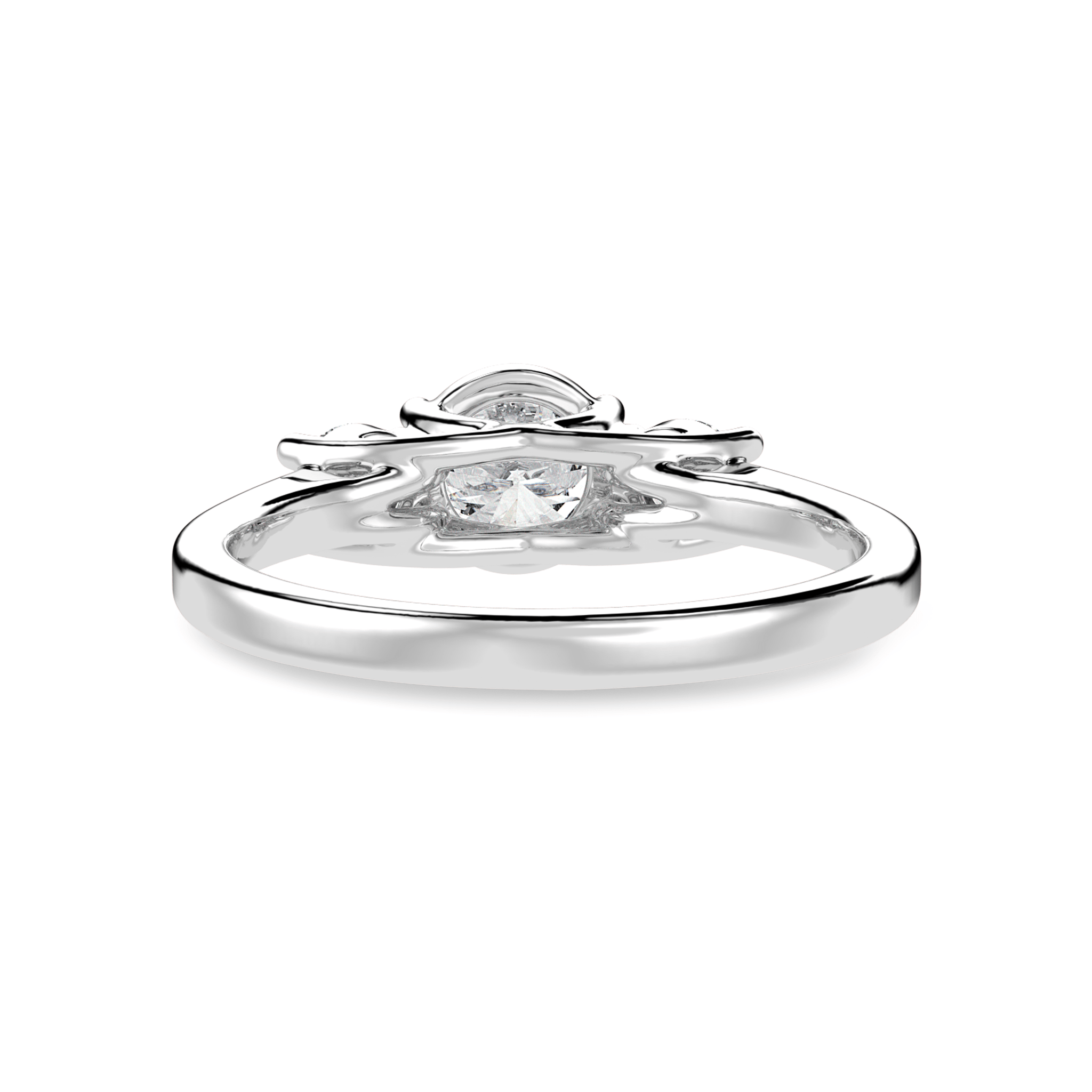 Jewelove™ Rings J VS / Women's Band only 1.00 Carat Solitaire Diamond Accents Platinum Ring JL PT 1229-C