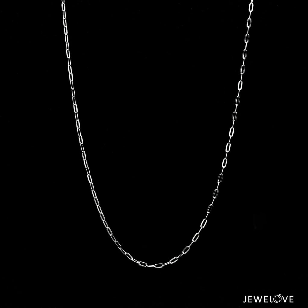 Jewelove™ Chains 1.25mm Thin Rectangular Links Platinum Chain JL PT CH 1115-A