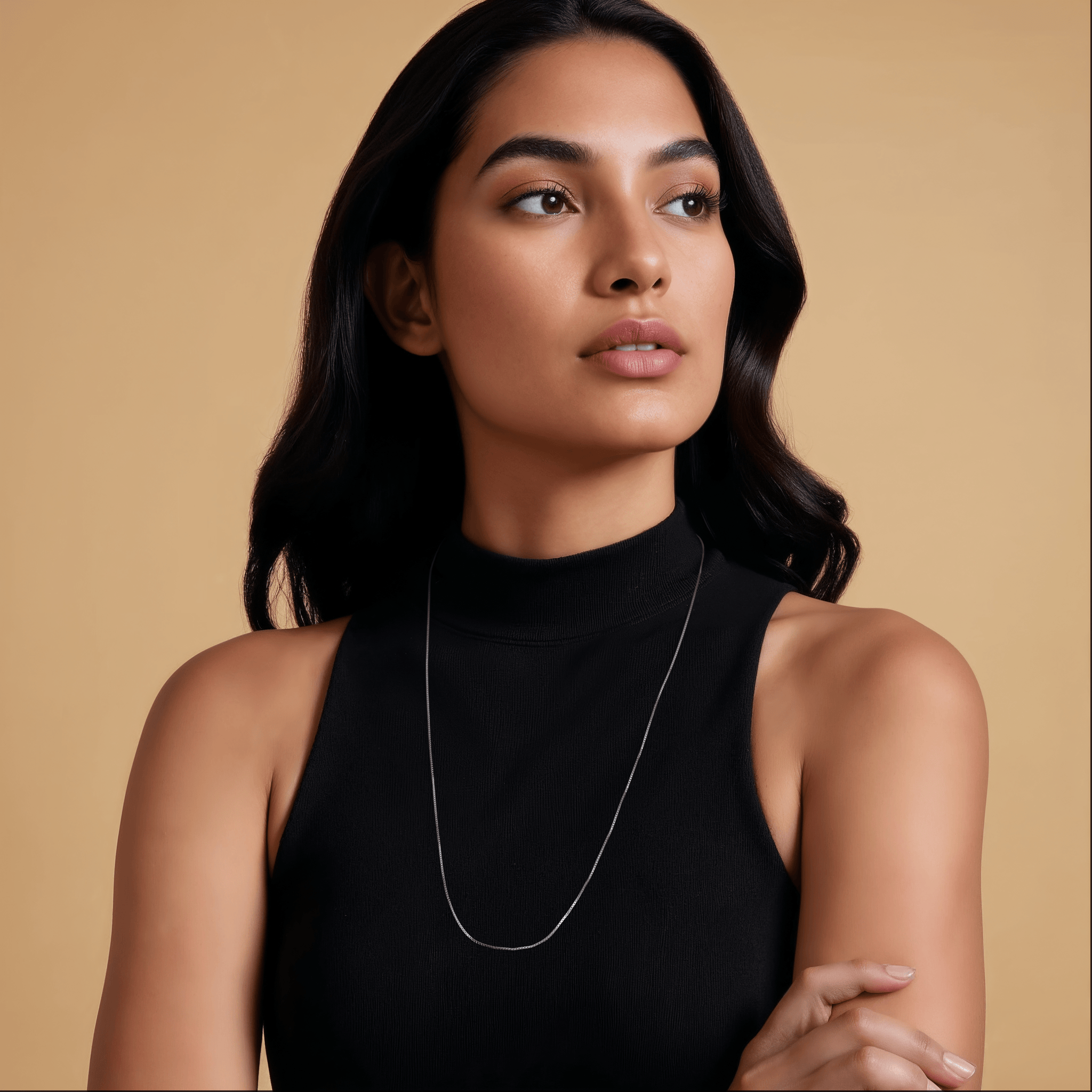 Jewelove™ Chains 1.2mm Unisex Plain Platinum Box Chain SJ PTO 702-A