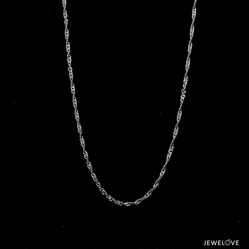 Jewelove™ Chains 1.5mm Japanese Platinum Singapore Chain for Women JL PT CH 1221-B