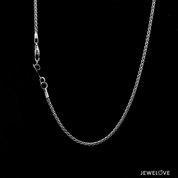 Jewelove™ Chains 1.5mm Platinum Wheat Chain for Unisex JL PT CH 1298