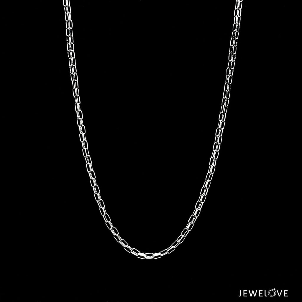 Jewelove™ Chains 1.75mm Double Rectangular Links Platinum Chain for Women JL PT CH 1293