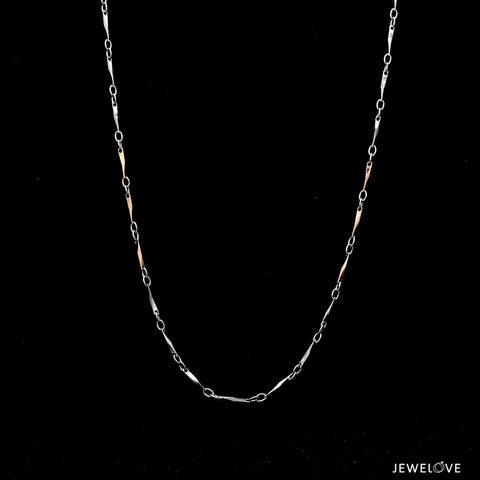 1.75mm Japanese Platinum Rose Gold Links Chain for Women JL PT CH 1258