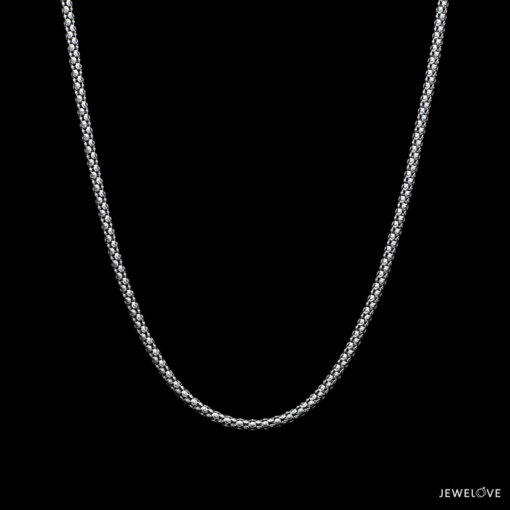 Jewelove™ Chains 18 inches 1.75mm PopCorn Japanese Platinum Chain JL PT CH 1004-A