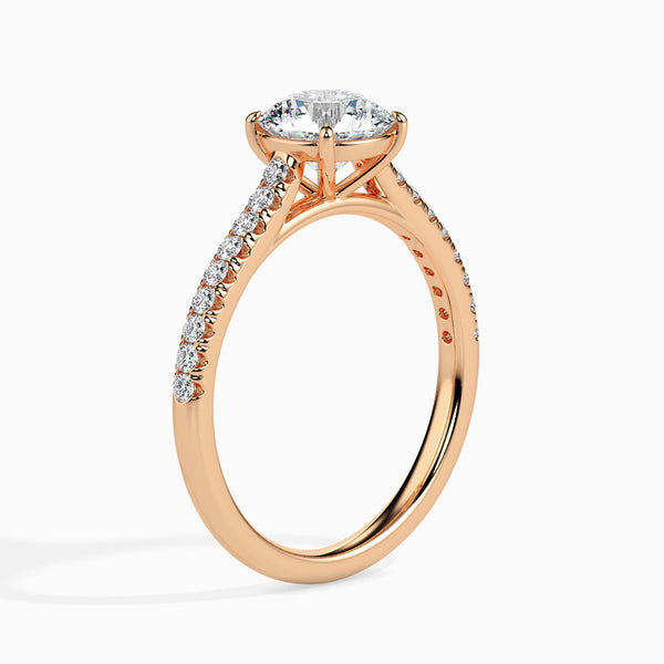 1-Carat 18K Rose Gold Solitaire Diamond Shank Ring for Women JL AU 19011R-C   Jewelove™