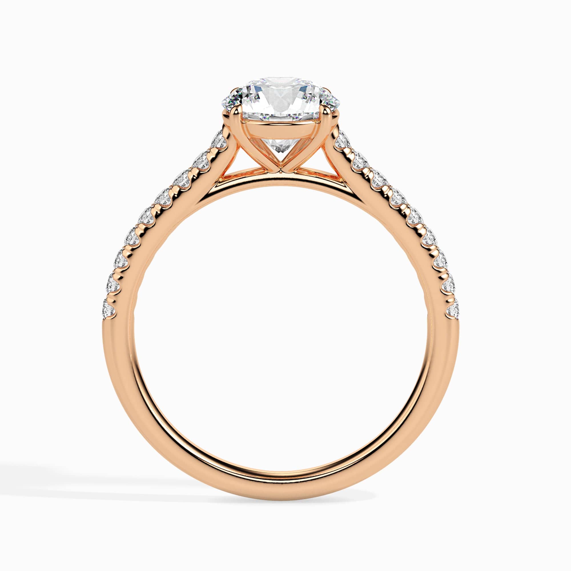 Jewelove™ Rings Women's Band only / VS J 1-Carat 18K Rose Gold Solitaire Diamond Shank Ring for Women JL AU 19011R-C