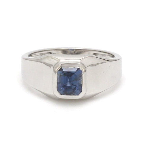 1 Carat Approx  Blue Sapphire Platinum Ring JL PT 1218