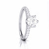 Jewelove™ Rings J VS / Women's Band only 1-Carat Flowery Platinum Solitaire Engagement Ring with Diamond Shank JL PT G 105-C