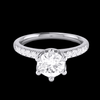 Jewelove™ Rings J VS / Women's Band only 1-Carat Flowery Platinum Solitaire Engagement Ring with Diamond Shank JL PT G 105-C