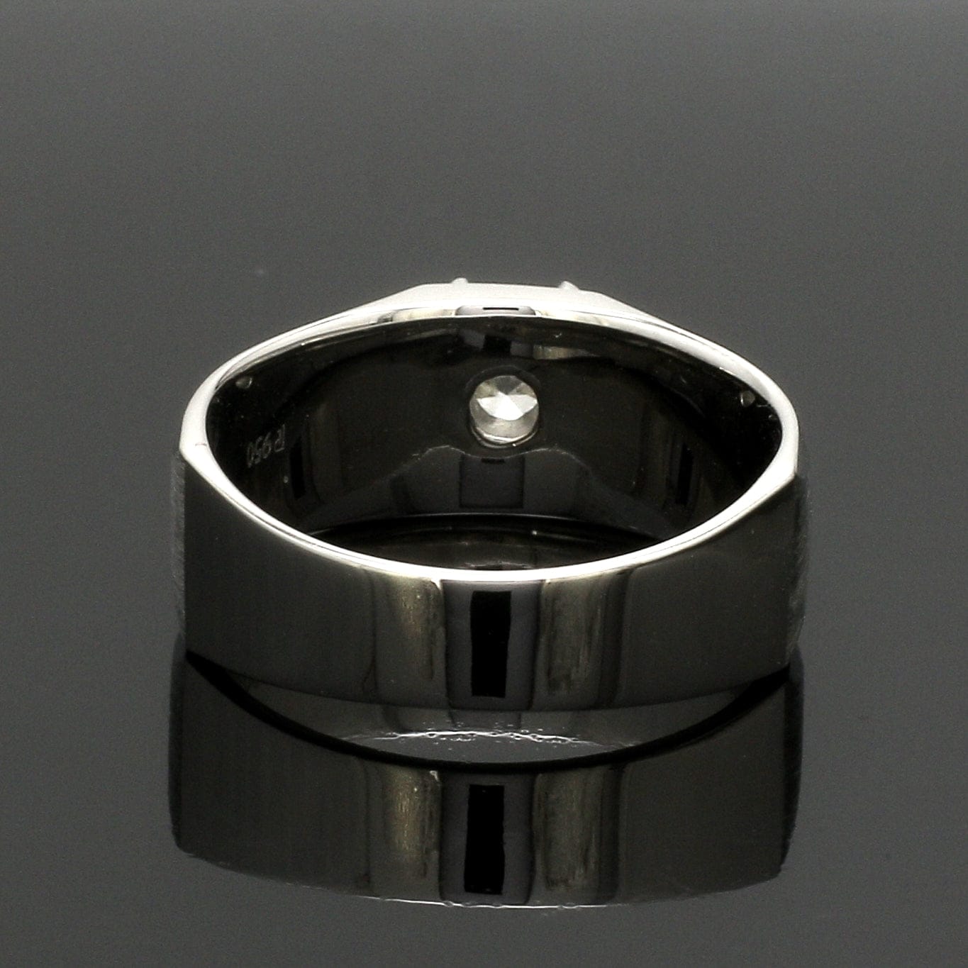 Jewelove™ Rings Women’s Ring only / VVS F 1-Carat Lab Grown Solitaire Heavy Platinum Ring for Men JL PT LG 983-A