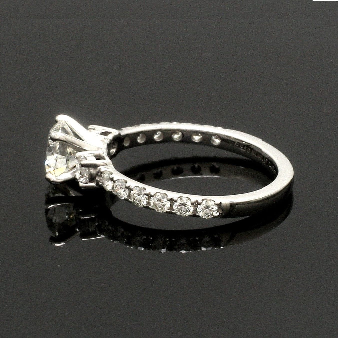 Jewelove™ Rings J VS / Women's Band only 1-Carat Platinum Solitaire Engagement Ring with Diamond Accents JL PT 327-B