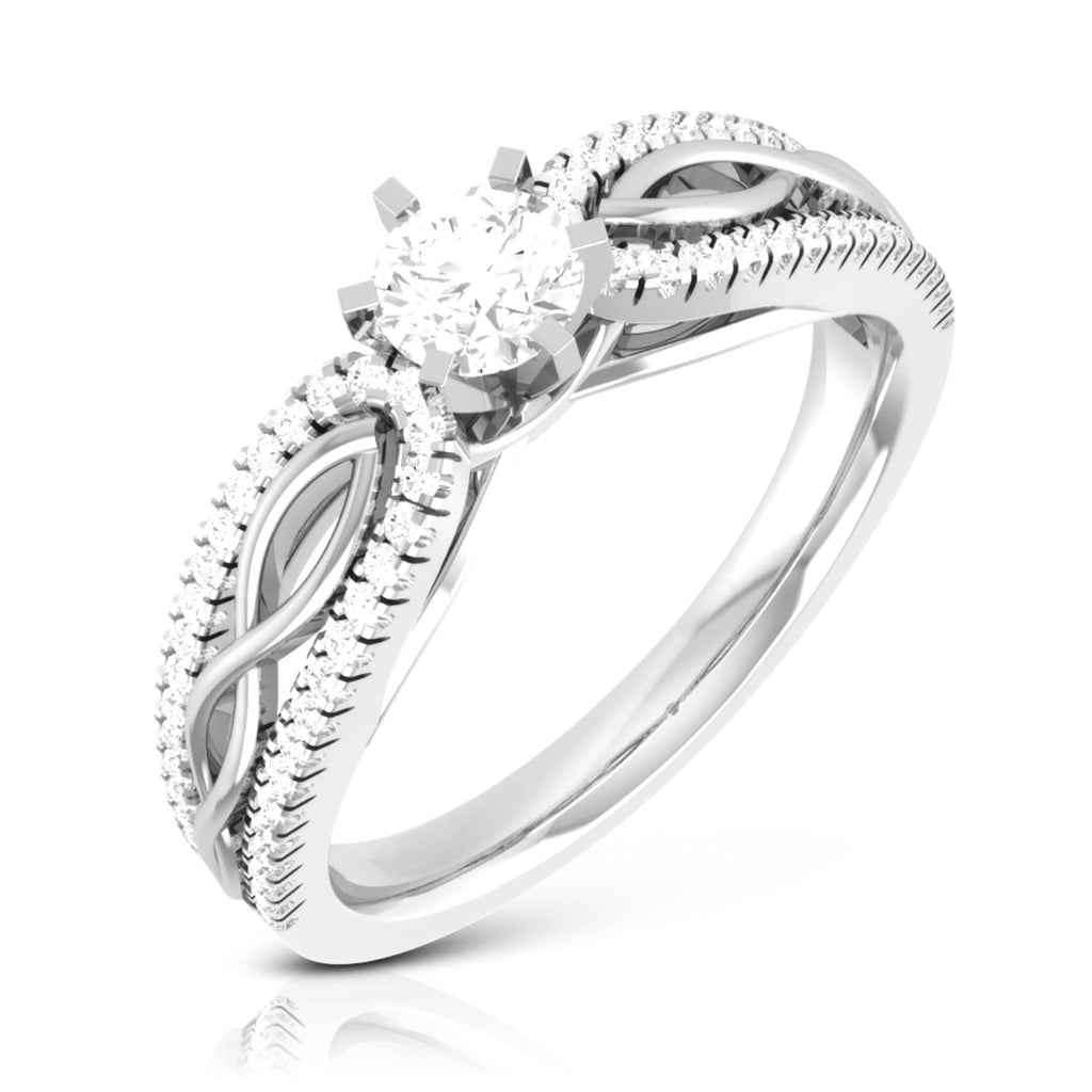 Jewelove™ Rings Women's Band only / J VS 1-Carat Platinum Solitaire Engagement Ring with Infinity Shank for Women JL PT R-16-C