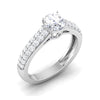 Jewelove™ Rings J VS / Women's Band only 1-Carat Platinum Two Row Diamond Shank Solitaire Engagement Ring JL PT 6989-C
