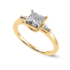 Jewelove™ Rings Women's Band only / VS I 1 Carat. Princess Cut Solitaire Baguette Diamond Assent 18K Yellow Gold Ring JL AU 1211Y-C