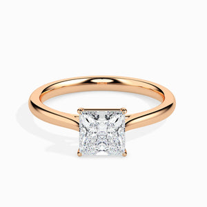 Carat Princess Cut Solitaire Diamond 18K Rose Gold Ring JL AU