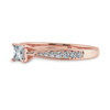 Jewelove™ Rings Women's Band only / VS I 1-Carat Princess Cut Solitaire Diamond Shank 18K Rose Gold Ring JL AU 1285R-C