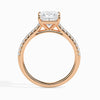 Jewelove™ Rings Women's Band only / VS I 1-Carat Princess Cut Solitaire Diamond Shank 18K Rose Gold Ring JL AU 19012R-C