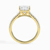 Jewelove™ Rings Women's Band only / VS I 1-Carat Princess Cut Solitaire Diamond Shank 18K Yellow Gold Ring JL AU 19012Y-C