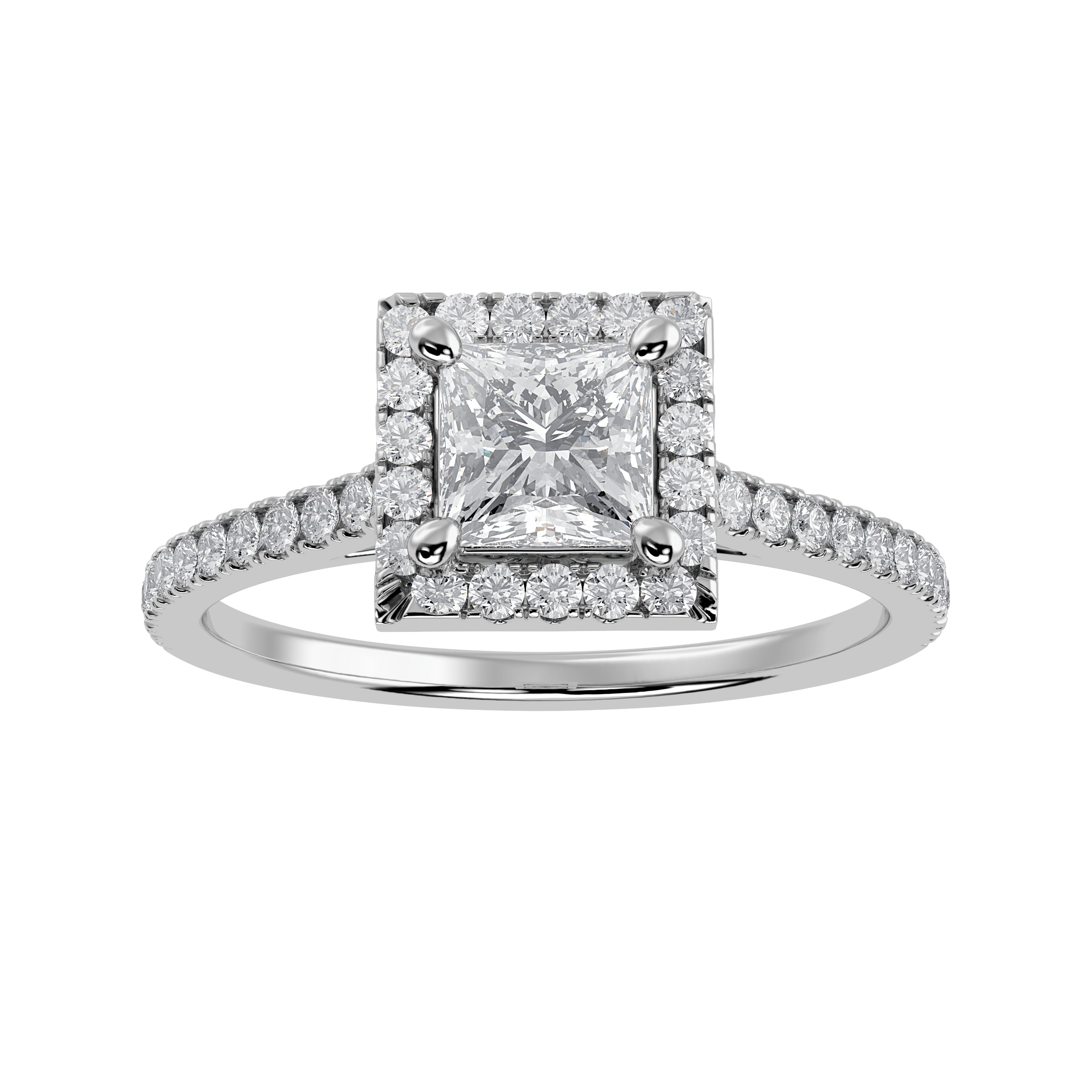 Princess Cut Halo Engagement Ring - Diandra - Sylvie Jewelry