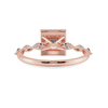 Jewelove™ Rings Women's Band only / VS I 1-Carat Princess Cut Solitaire Halo Diamond with Marquise Cut Diamond Accents 18K Rose Gold Ring JL AU 1277R-C
