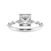 Jewelove™ Rings I VS / Women's Band only 1-Carat Princess Cut Solitaire Halo Diamond with Marquise Cut Diamond Accents Platinum Ring JL PT 1277-C