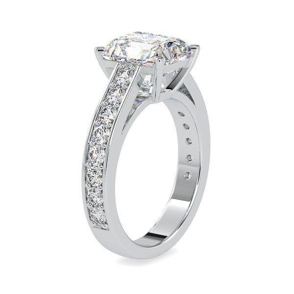 Jewelove™ Rings VS I / Women's Band only 1-Carat Princess Cut Solitaire Platinum Diamond Shank Ring JL PT 0152-B