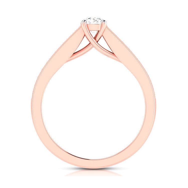 Jewelove™ Rings Women's Band only / VS J 1-Carat Solitaire 18K Rose Gold Diamond Shank Ring JL AU G 120R-C