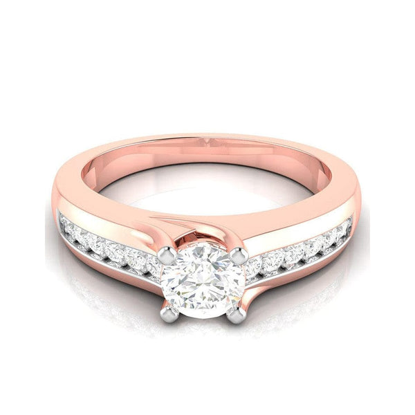 Jewelove™ Rings Women's Band only / VS J 1-Carat Solitaire 18K Rose Gold Ring with Diamond Accents JL AU G 119R-C