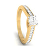 Jewelove™ Rings Women's Band only / VS J 1-Carat Solitaire 18K Yellow Gold Diamond Shank Ring JL AU G 120Y-C