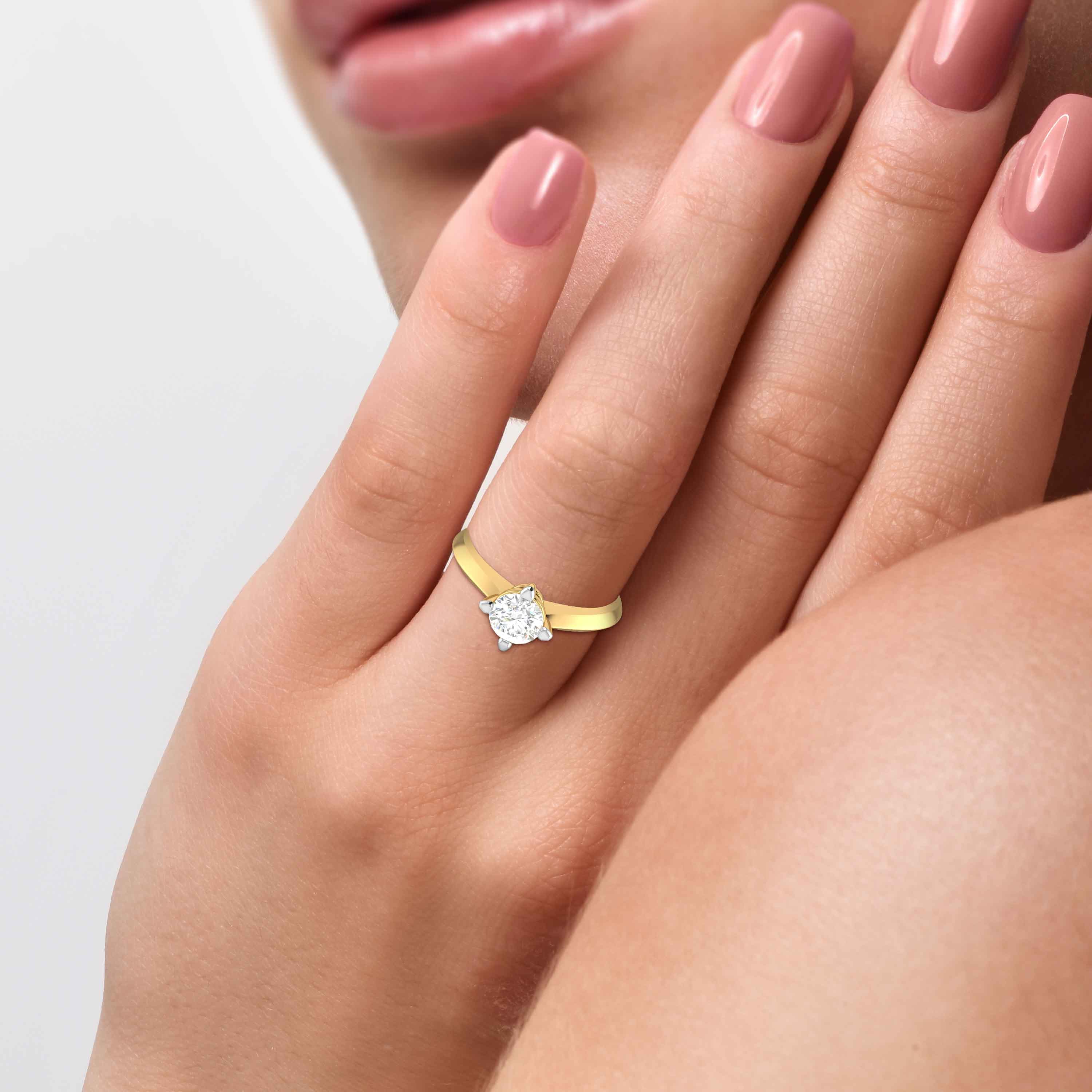 Yellow Gold Lab Diamond Engagement Rings